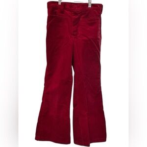Vintage J.C. Penney Cranberry Red Corduroy Bell/Flare Boy Size 16 60s 70s Pants